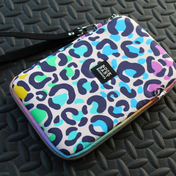 90's inspired Rainbow Leopard Day Trip Cell Phone Wallet