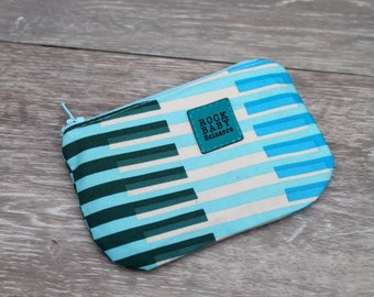 Stripes Coin Purse with waterproof lining | zipper pouch | change purse