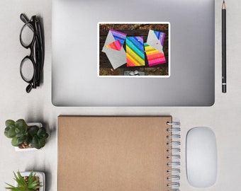 Patchwork Rainbow Panels bubble-free stickers