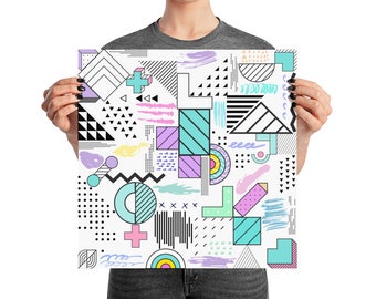 Pastel Geometric Doodles Poster