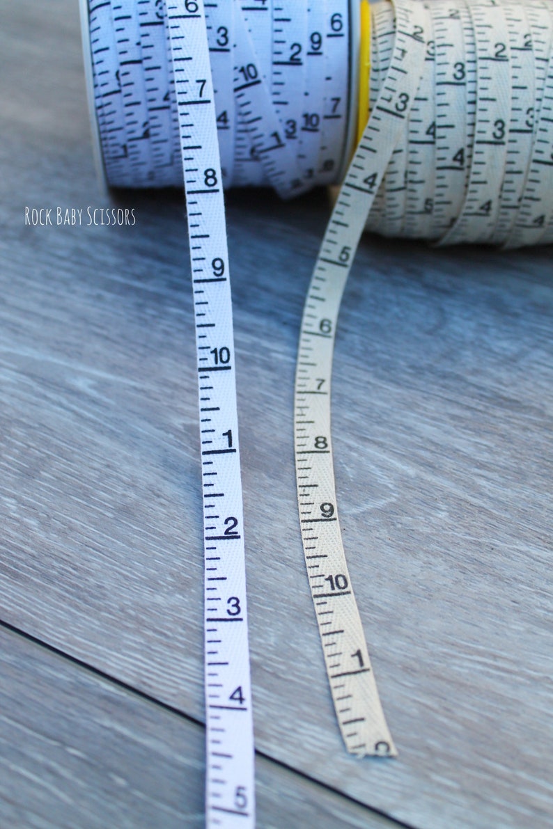 7/16 9 mm Twill Tape BY THE YARD Vertical Measuring Tape 100% cotton image 7