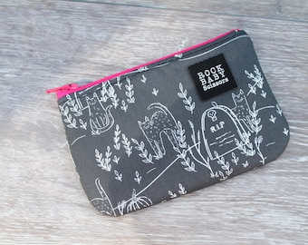 Graveyard Coin Purse| zipper pouch | change purse | Halloween