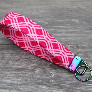 Pink Ribbons Key Fob Key Chain Wrist Strap image 1