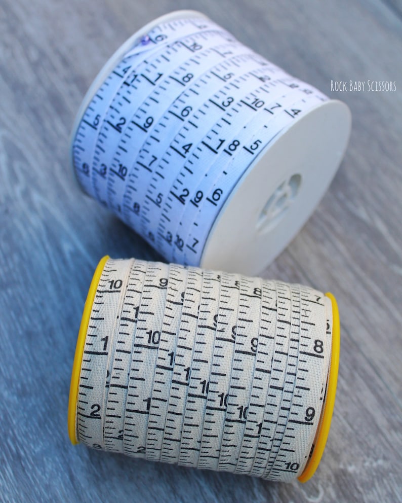 7/16 9 mm Twill Tape BY THE YARD Vertical Measuring Tape 100% cotton image 2