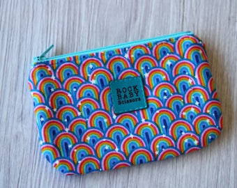 Rainbows Coin Purse with waterproof lining | zipper pouch | change purse