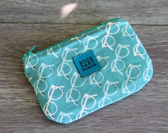 Glasses Coin Purse with waterproof lining | zipper pouch | change purse