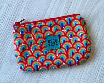Rainbows Coin Purse with waterproof lining | zipper pouch | change purse