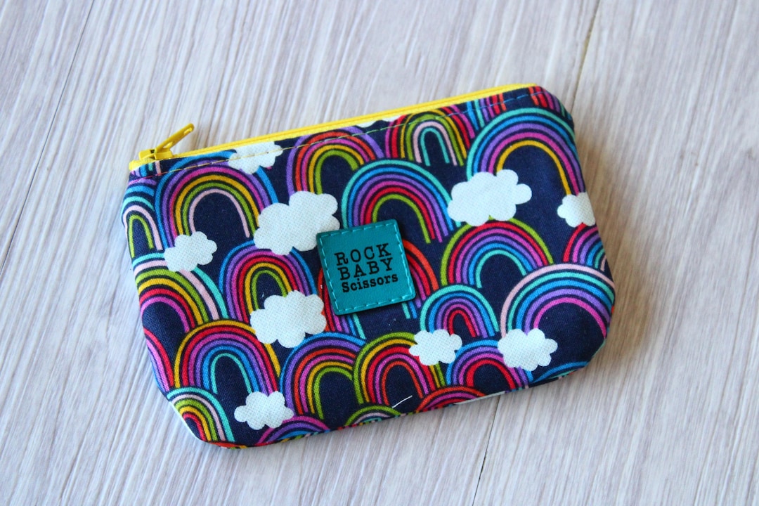Rainbows and Clouds Coin Purse With Waterproof Lining | Zipper Pouch ...