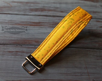 Mustard Yellow Alison Glass Sun Print Grove Key Fob key chain