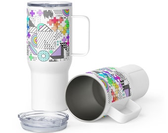 Geometric Chaos Travel mug with a handle