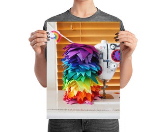 Rainbow HST Stack Printed Photograph | craft or sewing room wall decor | Poster