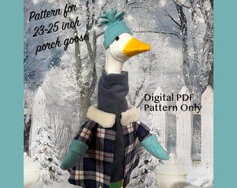 Digital PDF Sewing Pattern - 23" Porch Goose Winter Cozy Outfit