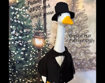 Digital PDF Sewing Pattern - 23" Porch Goose Tuxedo