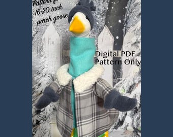 Digital PDF Sewing Pattern - 16" to 20" Porch Goose Winter Cozy Outfit