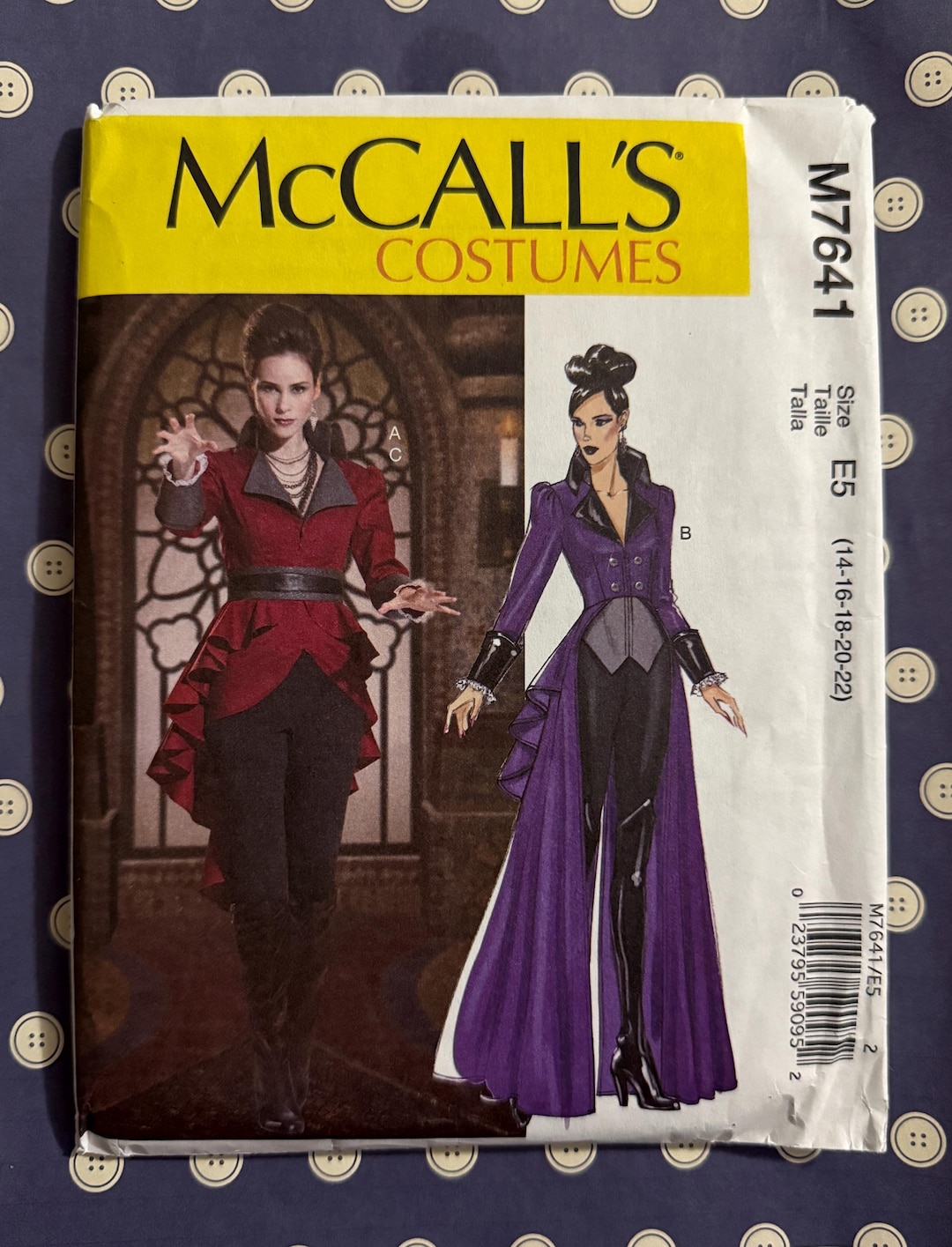 Cosplay Steampunk Jacket With Coattail Sewing Pattern Mccall's 7641 ...
