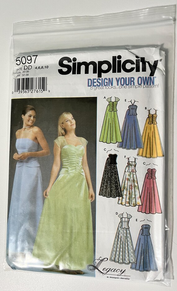 simplicity bridesmaid dress patterns Evening or Sewing Pattern 5097 Sizes 4 to 10 Design your own evening
