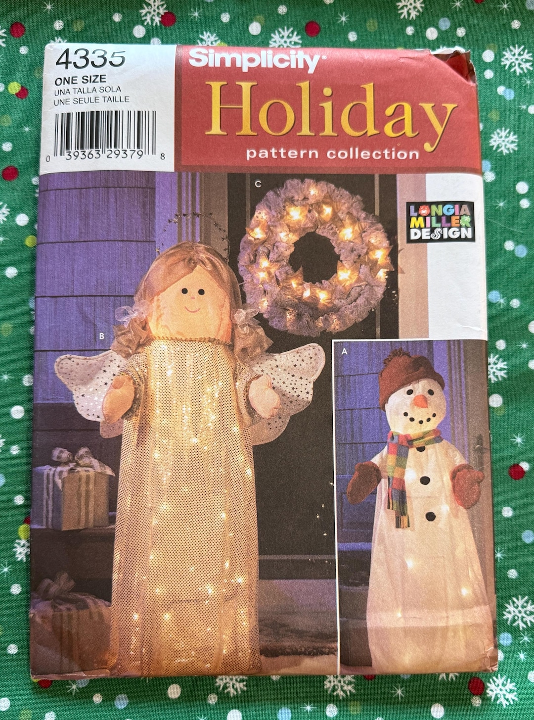 Lighted Holiday Decoration Sewing Craft Pattern Simplicity 4335 Angel ...