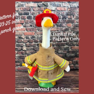 Digitales PDF-Schnittmuster – 23" Porch Goose Feuerwehr- und Rettungskräfte