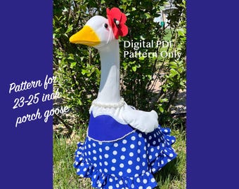 Digital PDF Sewing Pattern - 23" Porch Goose Dress with Sweetheart Neckline and Pearls
