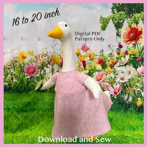 Digital PDF Sewing Pattern - 16" to 20" Porch Goose Basic Dress with Wings