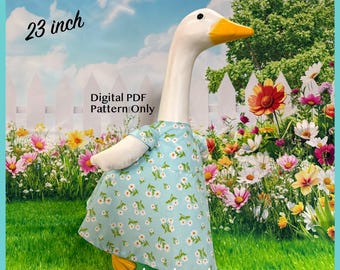 Digital PDF Sewing Pattern - 23" Porch Goose Basic Dress with Wings