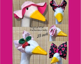 Digital PDF Sewing Patterns - 23" Porch Goose Headwear Set of 5