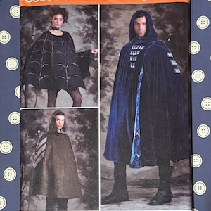 May include: Simplicity sewing pattern S9009 featuring costume designs. The pattern includes options for capes with hoods and other costume elements. The image shows examples of the finished costumes, with the Simplicity logo and "Since 1927" text.