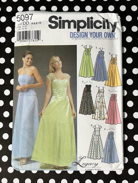 simplicity bridesmaid dress patterns 1990's Simplicity Misses' Brides',Bridesmaid Dress Pattern 7058 Size 10-16  UNCUT