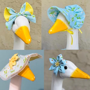 Accessoires 4er Set Schnittmuster für Porch Goose 23 &quot;Haube, Hut, Blume und Schleife Digital Download