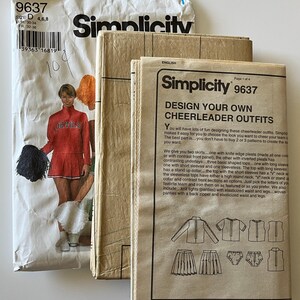 Juniors Cheerleading Outfits Simplicity Sewing Pattern 9637 Sizes 4 to ...
