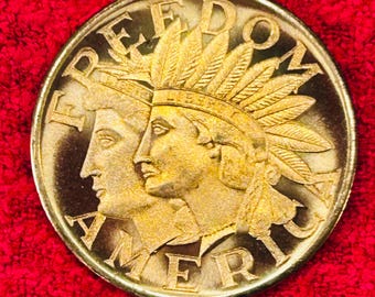 1970 Freedom America Souvenir Medallion – Metal Arts Co. Rochester NY - Liberty Flying Eagle Token