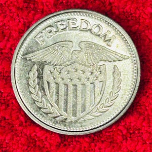 Vintage Freedom Eagle Token - Union Shield & Liberty Bell – Patriotic Freedom Symbol