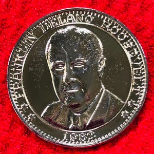 Medalla conmemorativa de doble águila de Franklin D. Roosevelt de 1982: ficha coleccionable vintage de FDR