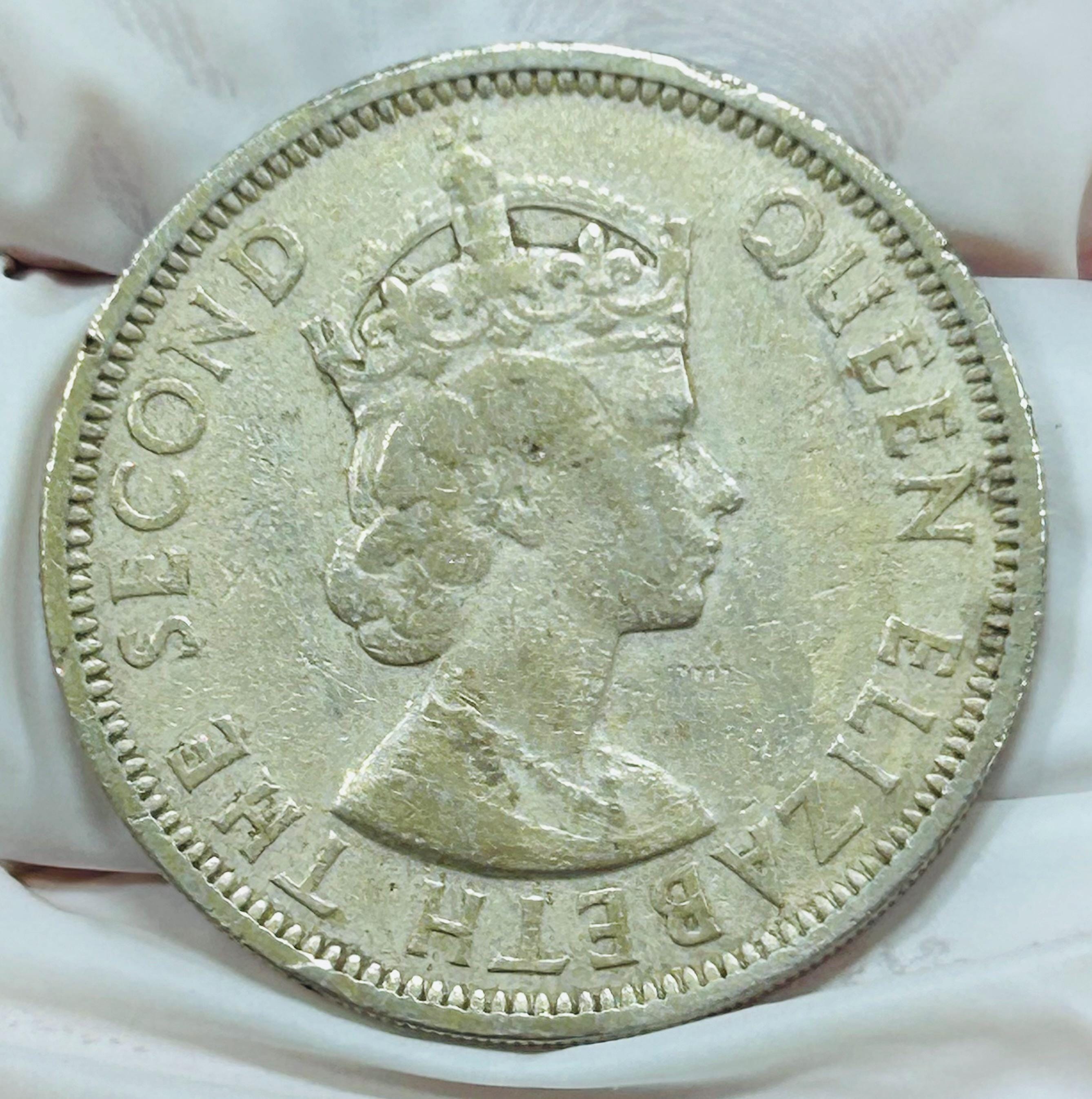 1972 Seychelles 1 Rupee Coin – Vintage Queen Elizabeth II