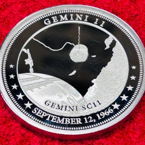 2017 Fiji 1 Dollar Gemini II – Race to the Moon Silver Plated Commemorative Coin - Space Themed Coin - 50th Anniversary of the Moon Landing