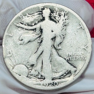 1920 Walking Liberty Silver Half Dollar – Early Issue - 90% Silver U.S. Coin – Vintage Liberty Half Dollar - Vintage Silver 1/2 Dollar