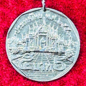 Thailand Wat Benchamabophit Handmade Coin Pendant Necklace • Unique Coin Jewelry • Coin Necklace • Gift for Coin Lovers • Marble Temple R103
