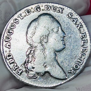 1787 Saxony 1/3 Thaler Silver Coin: Frederick Augustus III, German States Collectible