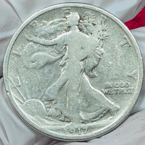1917 Walking Liberty Silver Half Dollar – Early Date 90% Silver 1/2 Dollar – Vintage U.S. Half Dollar Collectible