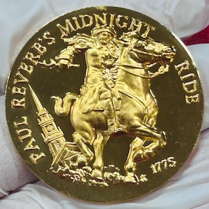 24K GP Paul Revere&#39;s Midnight Ride Medal – Vintage American History