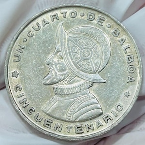 1953 Panama 1/4 Balboa Silver Coin – 90% Silver Quarter Balboa – Vintage Panamanian Collectible Coin