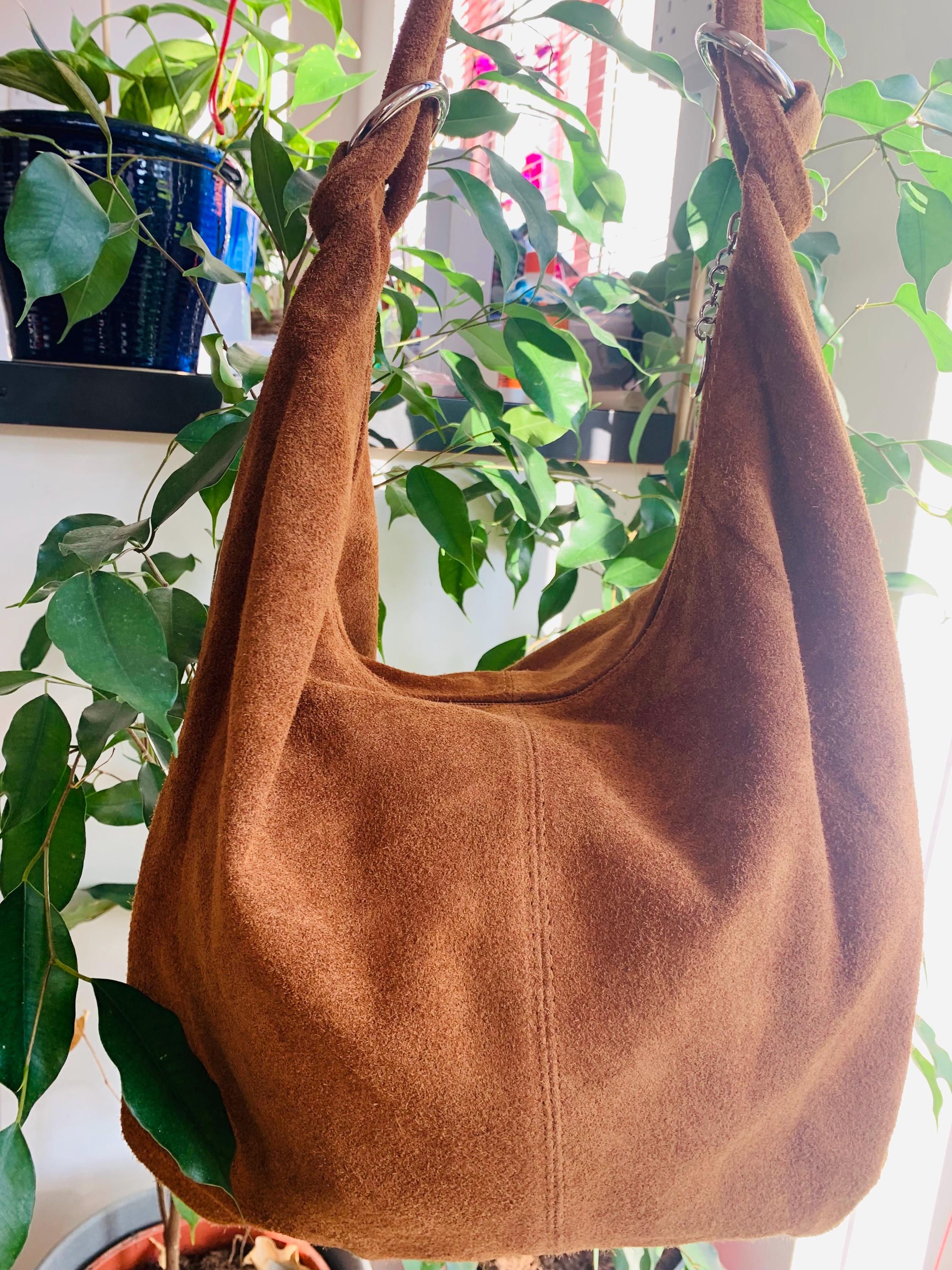 Genuine leather slouch bag