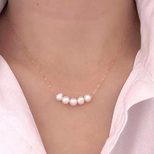 Gold Vermeil or Sterling Silver Pearl Necklace , Dainty Freshwater Pearl Pendant, Minimalist Jewelry Gift