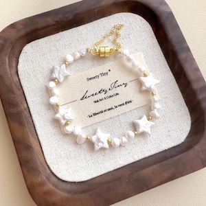 Barokke parelarmband: handgemaakte gouden zilveren ster huwelijkssieraden