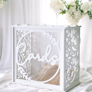 Wedding Card Box, Wooden Card Holder, Gift Card Holder white, Elegant Party Decoration for Weddings, Anniversaries and Gifts