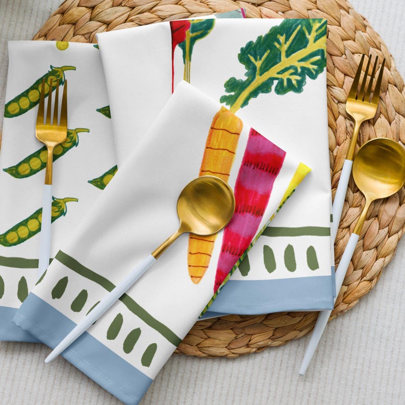 Heather Miller Vegetable Garden Cloth Napkin - Thumbnail 3