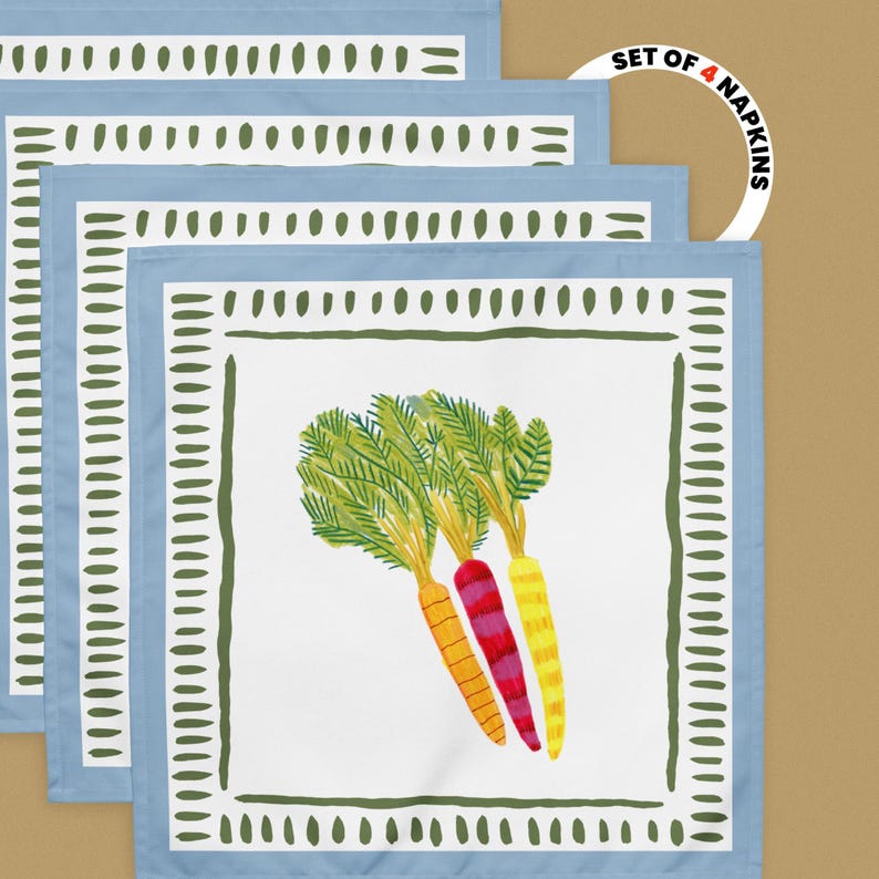 Heather Miller Vegetable Garden Cloth Napkin - Thumbnail 2