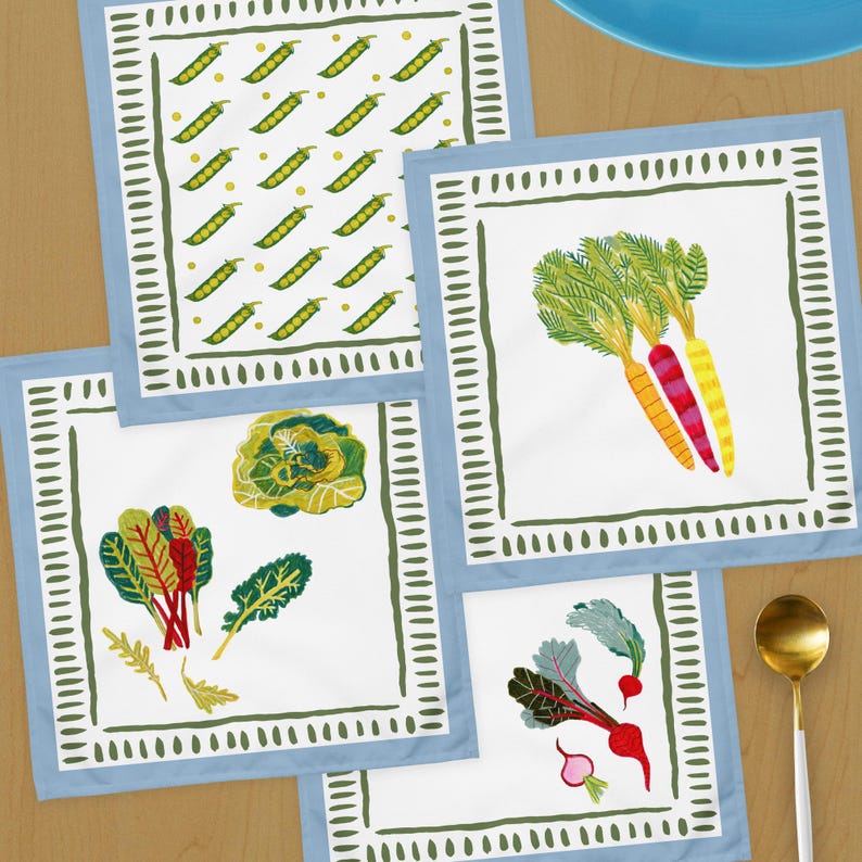 Heather Miller Vegetable Garden Cloth Napkin