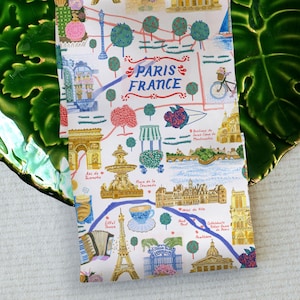 Paris Map Illustration Stoffservietten Set von H Miller Ink | Tischwäsche | Servietten-Set Küche Travel Decor | Paris Geschenk für Reiseliebhaber