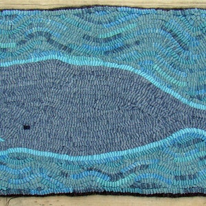 Whale Rug Hooking PATTERN on monks cloth or primitive linen image 1